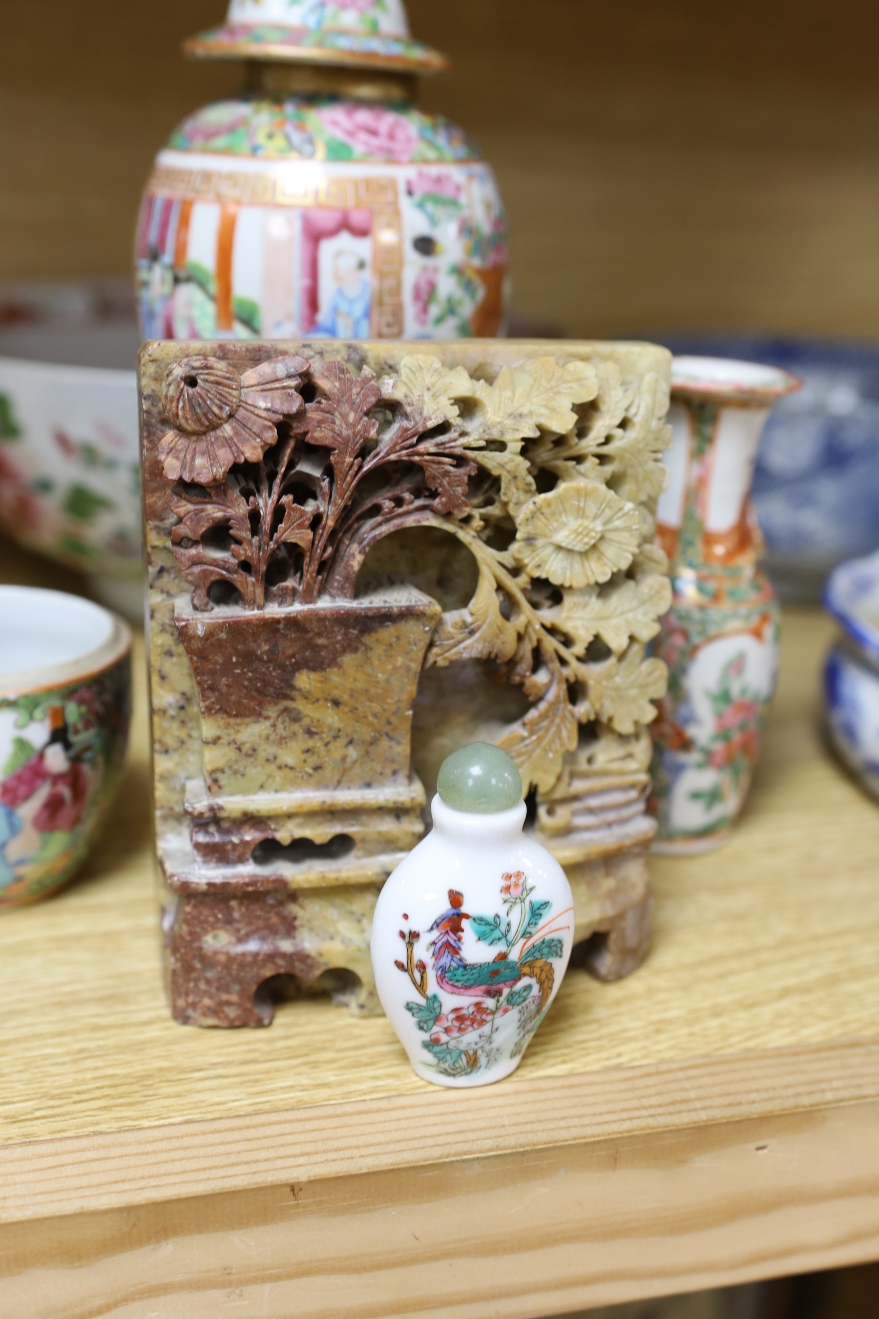 A group of Chinese ceramics including Cantonese, export etc. mostly a.f.